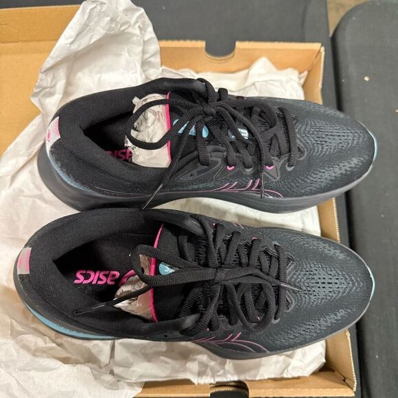 Asics Gel Cumulus 25 GTX Black Hot Pink Running Shoes Sneakers 8 - Picture 2 of 6
